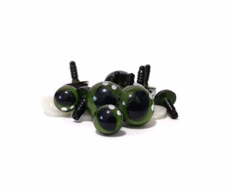 Handmålade kattögon – 12, 15 & 18 mm 🎨🐾 OLIVGRÖN