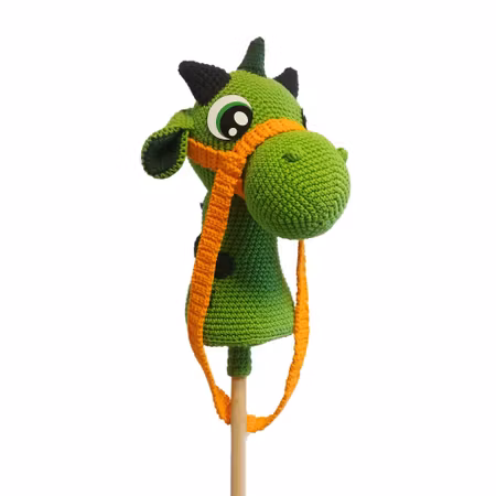 DIY Kit Käppdrake – Virka din egen käpphäst drake Grön | Amigurumi virkset