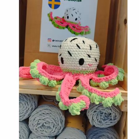 DIY-kit Drakfrukt Bläckfisk – OctopopZ | Amigurumi Virkpaket 🐙📈
