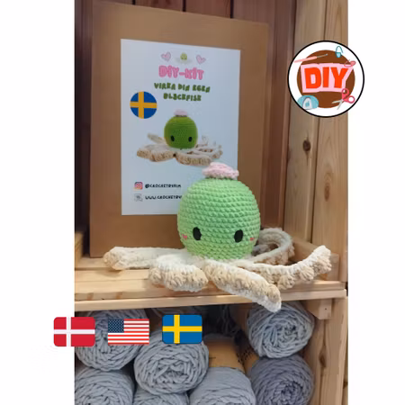 DIY-kit Prinsesstårta Bläckfisk – OctopopZ | Amigurumi Virkpaket 🎂🐙