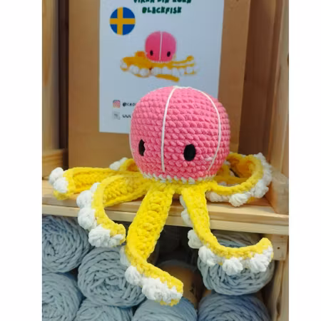 DIY-kit Grapefrukt Bläckfisk – OctopopZ | Amigurumi Virkpaket 🍊🐙