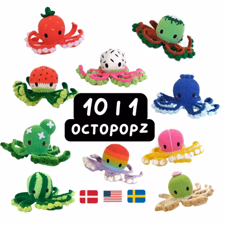 OctopopZ – 10 i 1 Virkmönster Bläckfisk | Amigurumi Low Sew