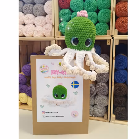 🎂🐙 DIY-kit OctopopZ Prinsesstårta – Virka din egen prinsesstårtebläckfisk! ✨