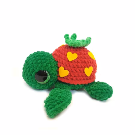 Turtellini Junior Jordgubbe – DIY-kit Virka din egen jordgubbssköldpadda! 🍓🐢