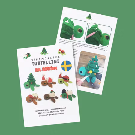 Virkmönster Julsköldpaddor – Svenskt virkmönster, 6 varianter