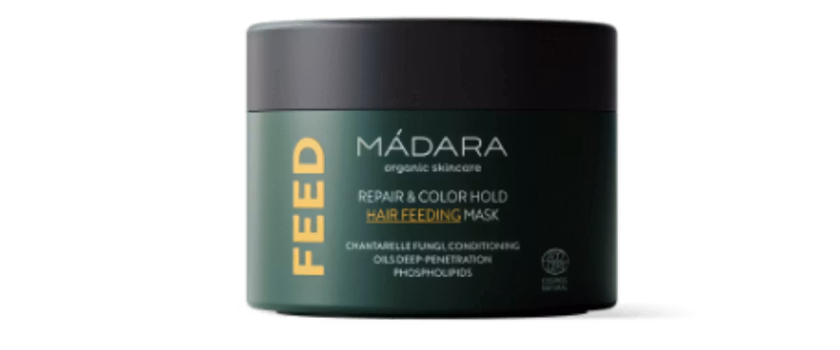 Madara FEED Repair & Dry Rescue hårmaske – intensiv behandling for skadet og tørt hår, gir glans og beskytter mot varme og fargetap.