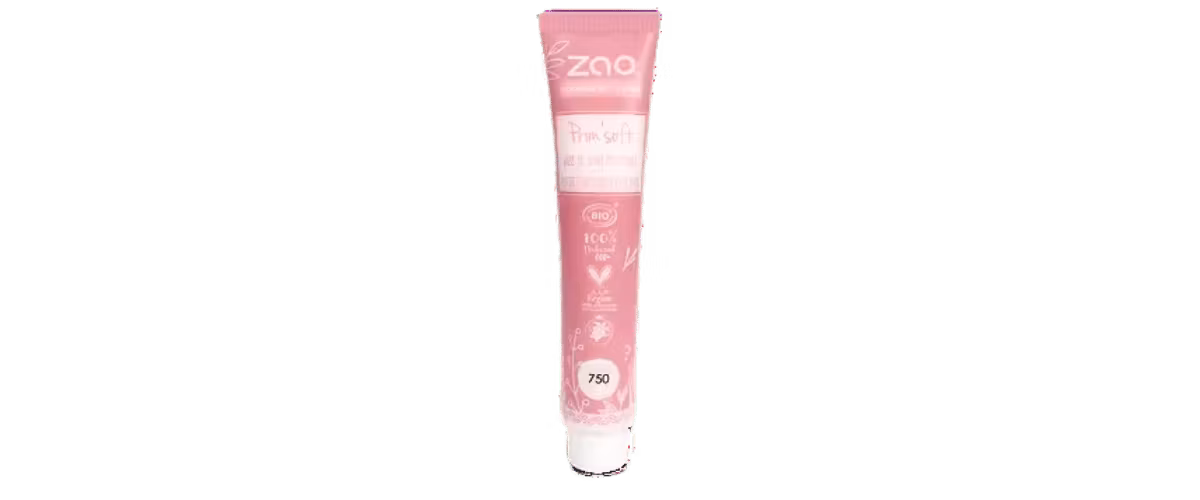 Zao Prim’Soft økologisk primer i tube som jevner, matter og gir en silkemyk finish. Perfekt for å kontrollere glans og skape et feilfritt underlag.