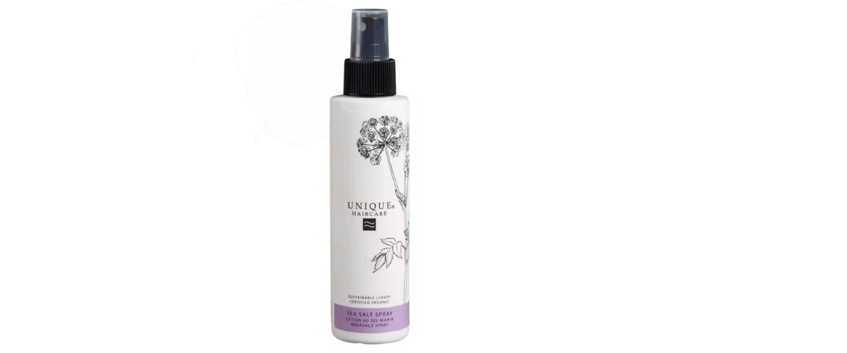 Unique Beauty Sea Salt Spray – økologisk saltvannsspray for volum, tekstur og beach look med duft av skandinavisk blomstereng.