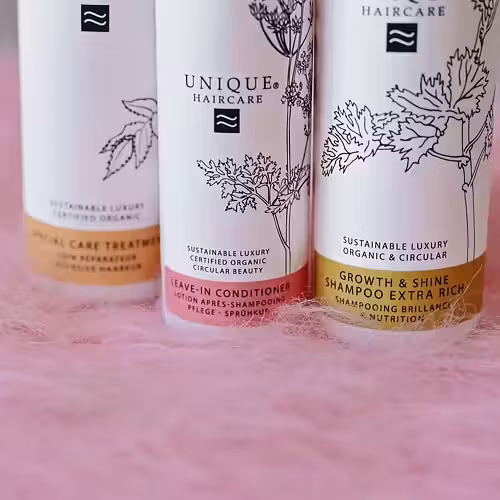 Unique Beauty Leave-in Conditioner – økologisk og vegansk balsamspray for glansfullt, frizz-fritt hår med varmebeskyttelse og fargebevaring