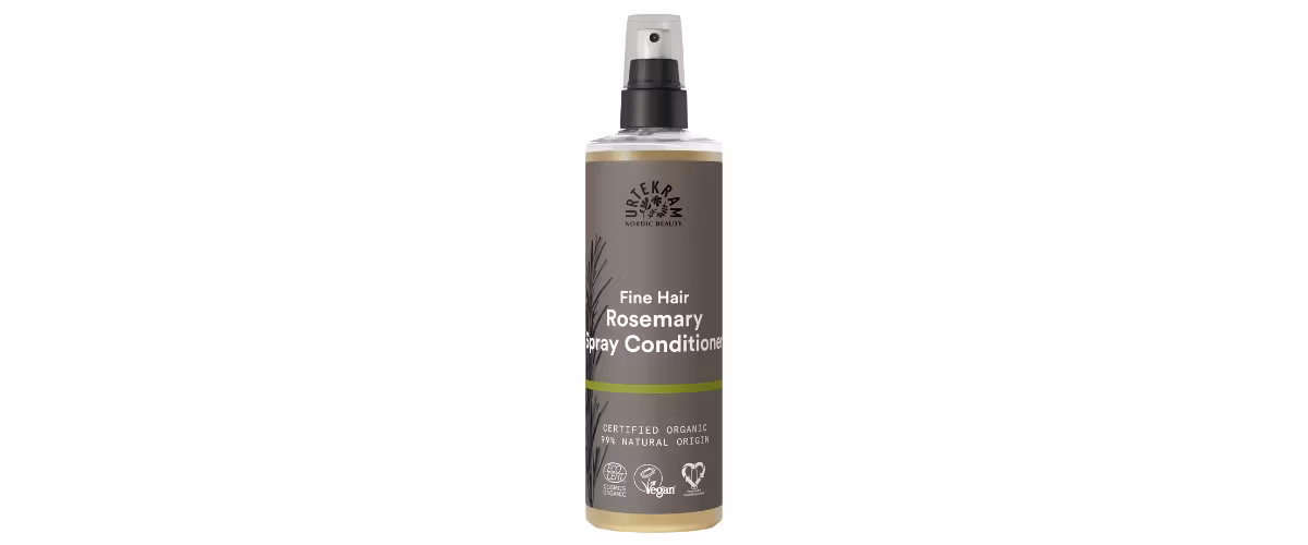 Urtekram Rosemary Fine Hair Spray Conditioner – Lett, økologisk leave-in for fint hår med rosmarin. Fuktighetsgivende og flokeløsende.