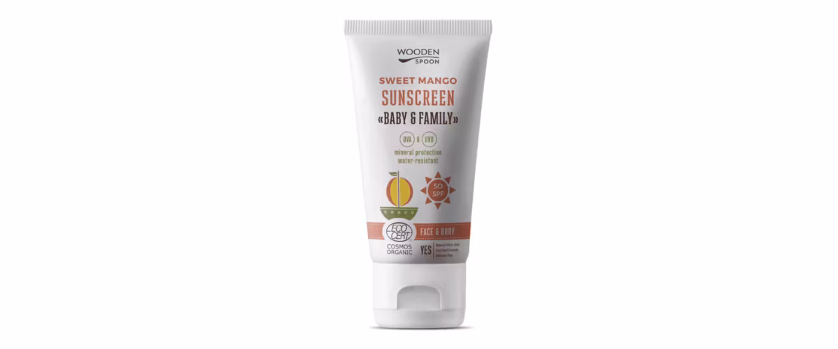 Wooden Spoon Organic Sunscreen Lotion “Baby & Family” SPF 50 – Sweet Mango