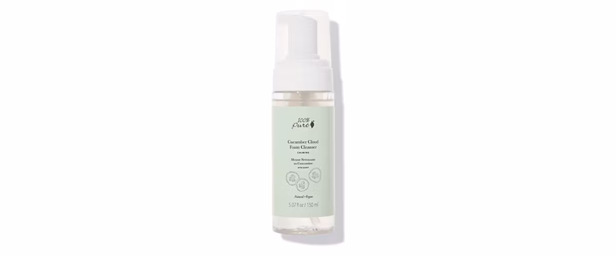 100% Pure Cucumber Cloud Foam Cleanser – mild og fuktighetsgivende skumrens med aloe vera og agurk