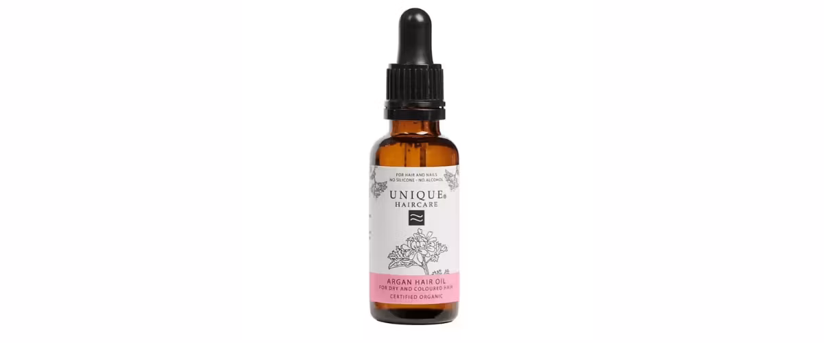 Unique Beauty Argan Hair Oil 30ml – økologisk og silikonfri hårolje for tørt og skadet hår