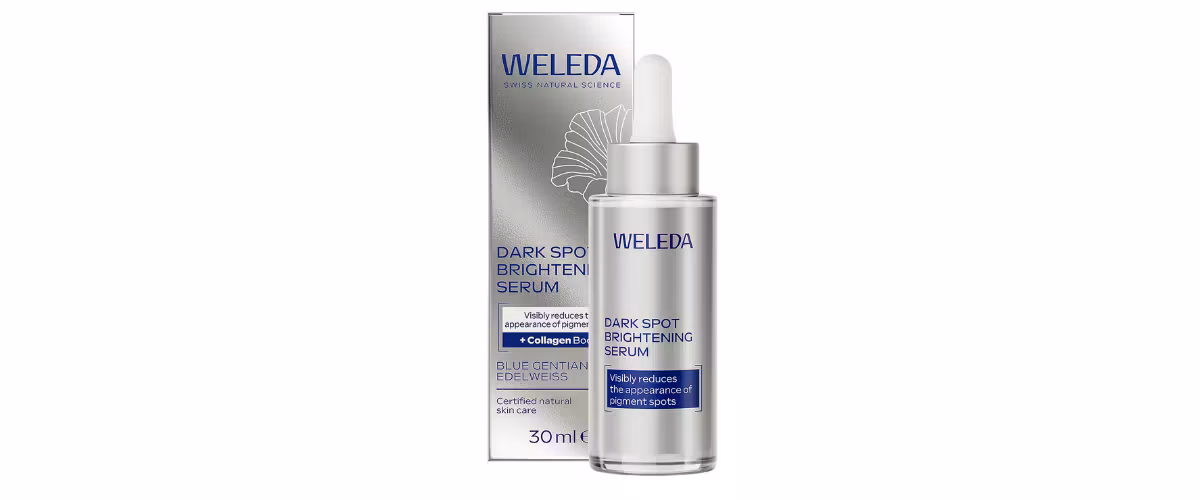 Weleda Dark Spot Brightening Serum 30 ml målrettet serum mot pigmentflekker og ujevn hudtone med byggspireekstrakt og Collagen+ Active Complex.