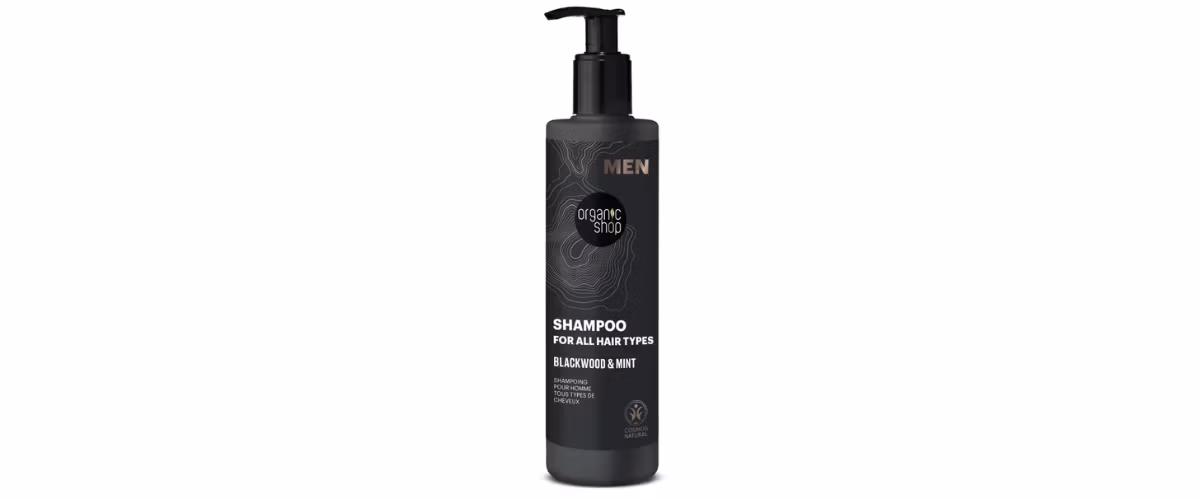Organic Shop Blackwood & Mint Shampoo 280 ml COSMOS-sertifisert sjampo for menn med økologisk eikebark og mynte, egnet for alle hårtyper.