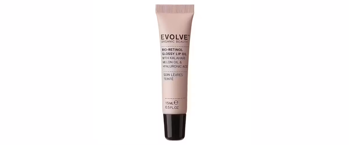 Evolve Bio-Retinol Glossy Lip Oil naturlig og vegansk leppeolje med Bio-Retinol og hyaluronsyre som gir glans, fukt og fyldigere lepper.