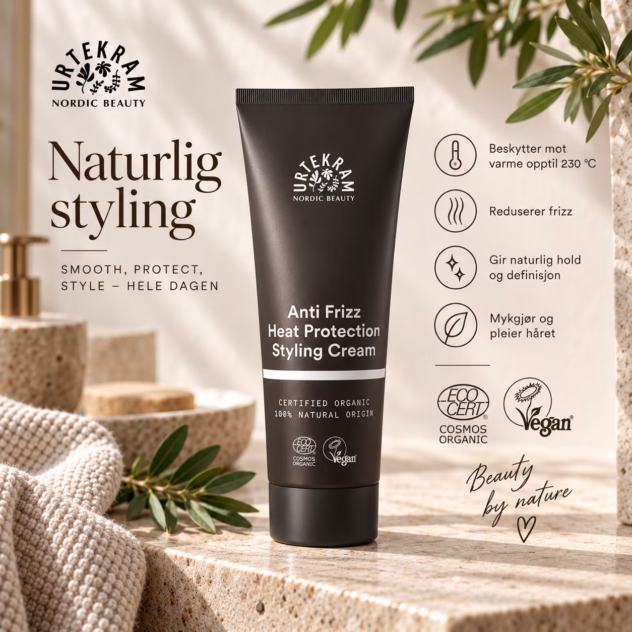 Urtekram Anti Frizz Heat Protection Styling Cream