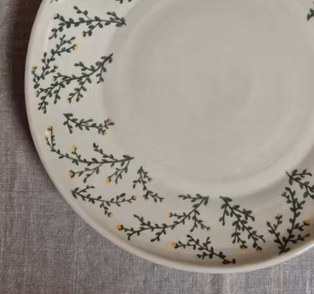 Fat - handmålat blommönster