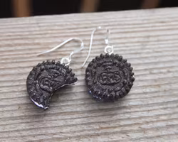 Earrings. Biscuits, oreo inspired