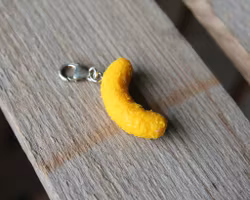 Necklace pendant, cheese doodle