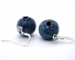 Earrings, blueberry