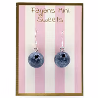 Earrings, blueberry