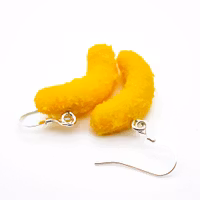 Earrings, cheese doodles