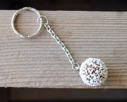 Keychain, chocolate ball with pearl sugar (without bite)