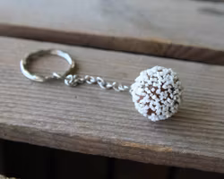 Keychain, chocolate ball with pearl sugar (without bite)