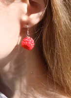 Earrings, Raspberry