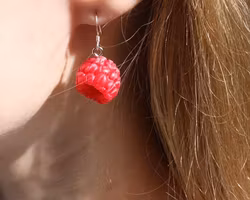 Earrings, Raspberry