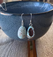Earrings, blue chocolate eggs