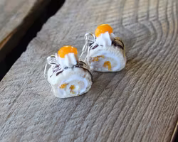 Earrings, Budapest pastries with tangerines
