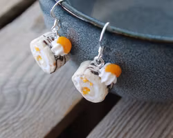 Earrings, Budapest pastries with tangerines