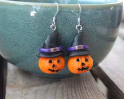 Earrings, Chickens in Pastel Pink Chocolate Eggs