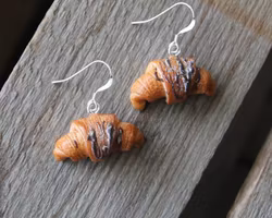 Earrings, Chocolate Croissants
