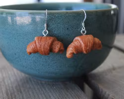 Earrings, croissants