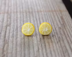 Stiftörhängen, citronskivor