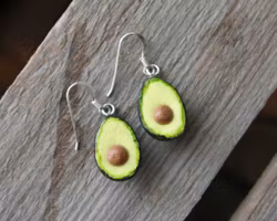 Earrings, Avocado