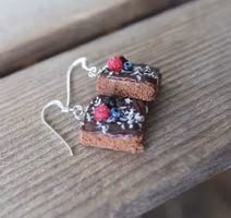 Earrings, Love mums with raspberries and blueberries