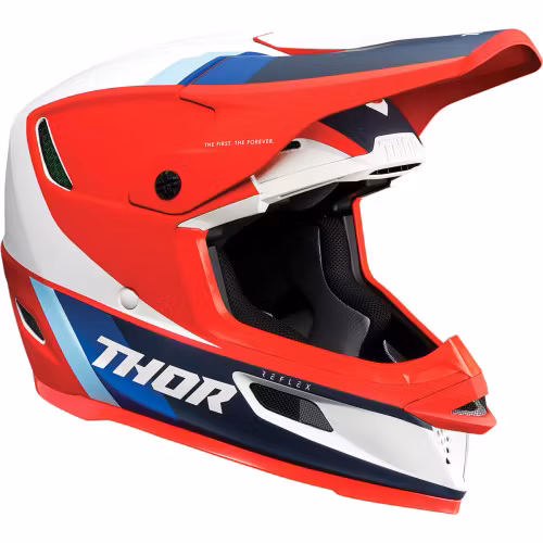 Thor Reflex crosshjälm Röd/Vit/Blå