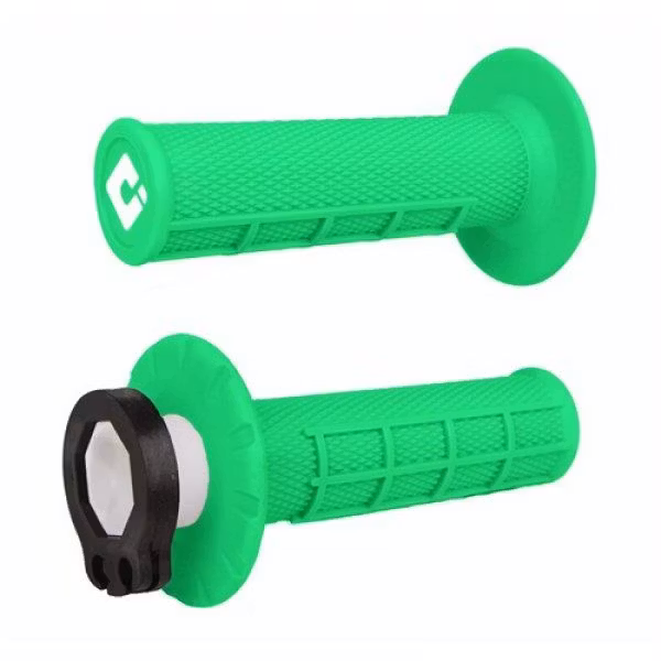 ODI Half Waffle Green  MX Lock-On Grip Set 2 & 4 Stroke