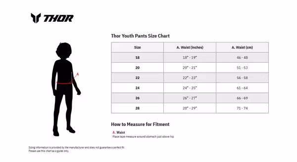 Thor Youth sportmode svarta crossbyxor