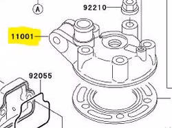 KX 85 	HEAD-CYLINDER  11001-1539