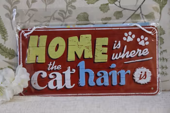 Plåtskylt med hänge, Home is where the cathair is