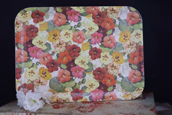 Bricka med vackra Sommarblommor