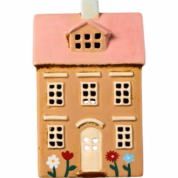 Keramikhus med rosa tak
