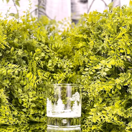 Graverat Whiskyglas Skog