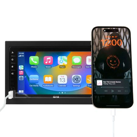 GAS MAX MV240-BT, bilstereo med Apple CarPlay, Bluetooth, handsfree och mer