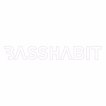 Bass Habit-klistermärke 14x2cm, vit